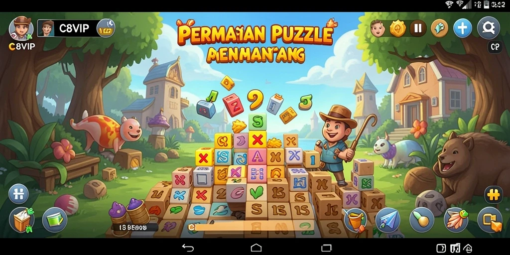 Tampilan gameplay C8VIP dengan tantangan puzzle yang menarik.
