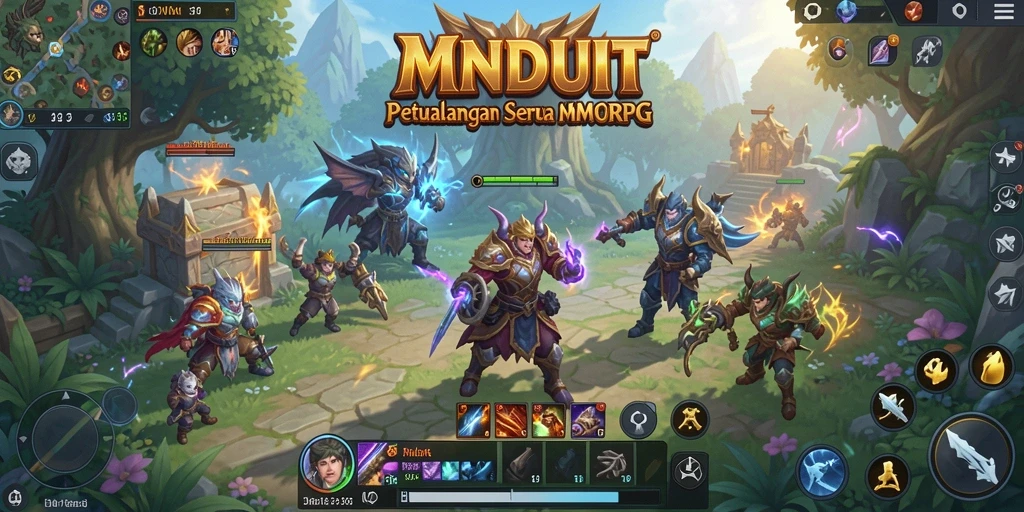Tampilan gameplay seru dari MNDUIT dalam petualangan MMORPG.